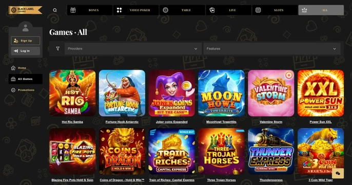Black Label Casino Bonus